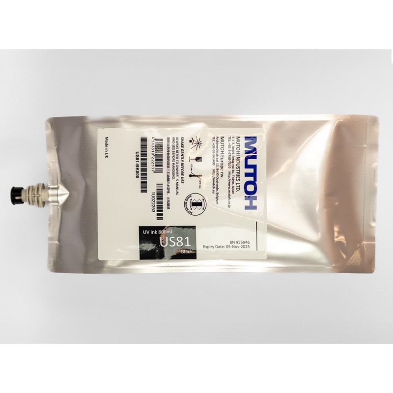 Atrament LED UV Mutoh Us81 Curable Bag 800ml Black