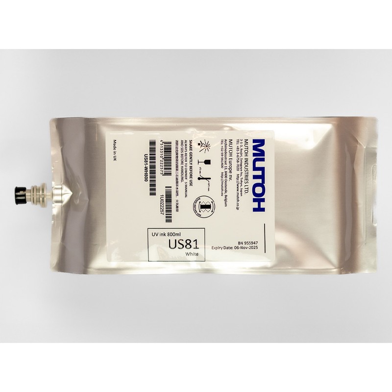 Atrament LED UV Mutoh Us81 Curable Bag 800ml White