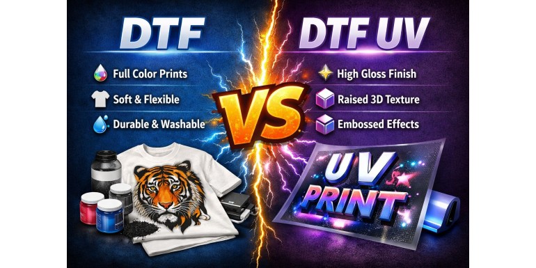 DTF vs DTF UV  — kiedy co wybrać?
